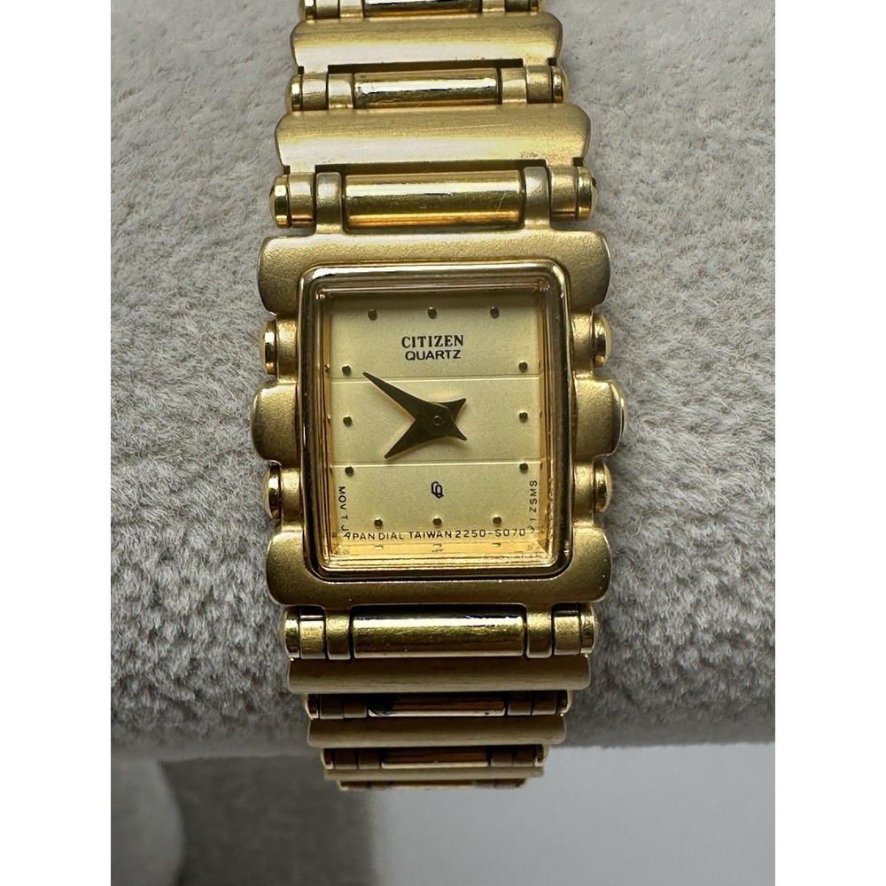 Citizen 2250-899636 New Battery‎ Ladies Watch CQ Rare 16MM 6.5" Gold Tone S52